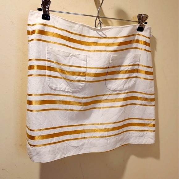 J.Crea golden stripes mini skirt size 0 - Picture 2 of 10